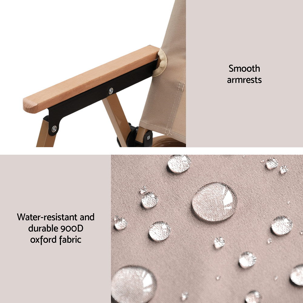 Steel Outdoor Folding Chair with 900D Oxford Fabric & Sturdy Alloy Frame - Lightweight!