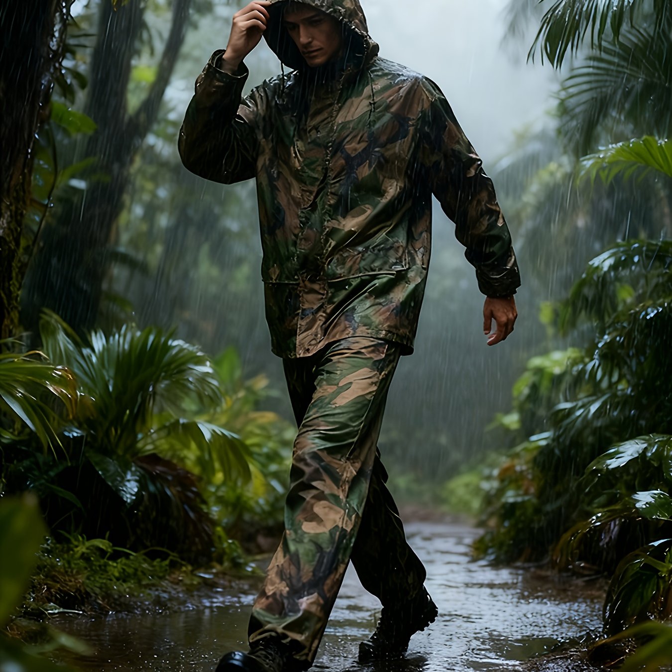 Top and Pants Raincoat Set ! windproof - Lightweight and Breathable + unisex