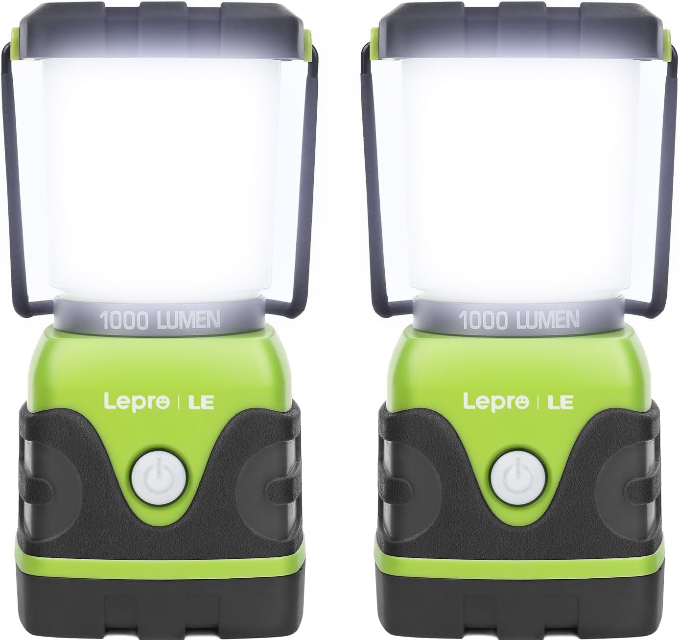 LE Camping Lantern, 1000 Lumen Camping Lights Battery Powered, Dimmable Warm to Cool White Modes, Tent Lights with Long Battery Life, Camping Accessories for Outdoors and Emergency, Pack of 2