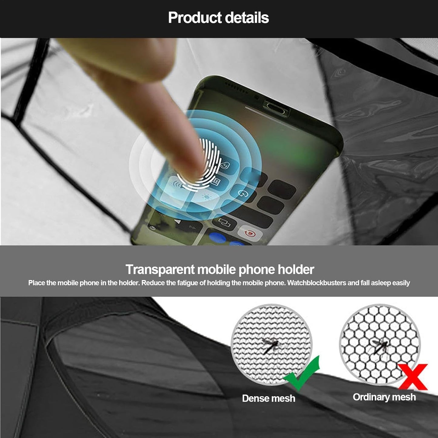 Foldable Pop-Up Single Bed | Bed Canopy Sleeping Bag Net Tent with Double Zipper,Finer Mesh Shelter, Breathable Camping Gear for Travel Bedroom and Outdoor Trips