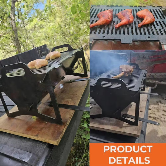 Folding Slot Grill Ourtdoor Camping Picnic BBQ Slot Grills Tool-Free Setup Lightweight Portable Stainless Steel Foldable Grill