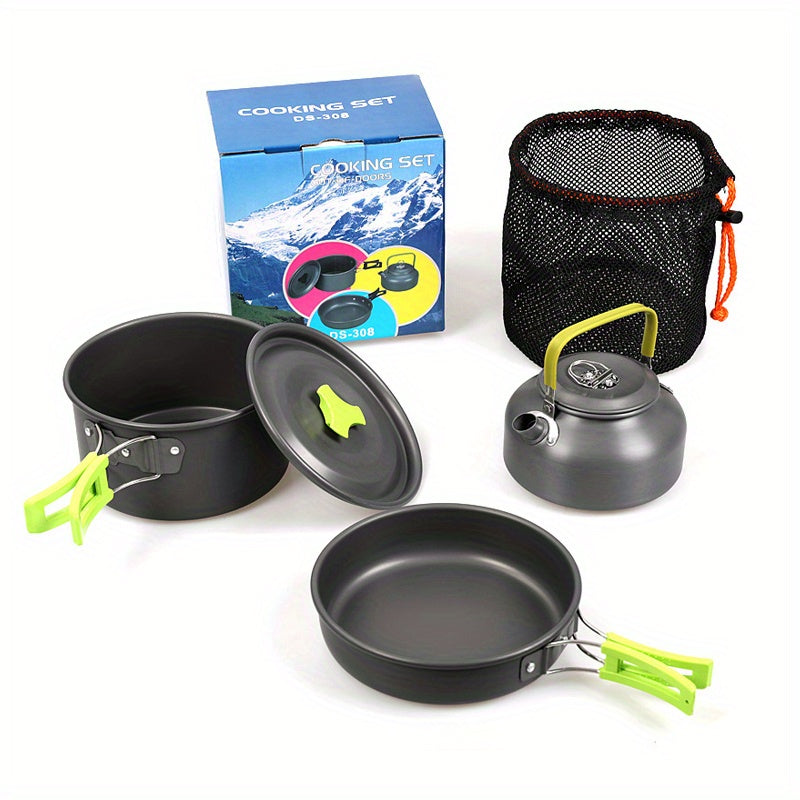 3pcs Camping Cookware Set, Aluminum Outdoor Portable Cooking Gear
