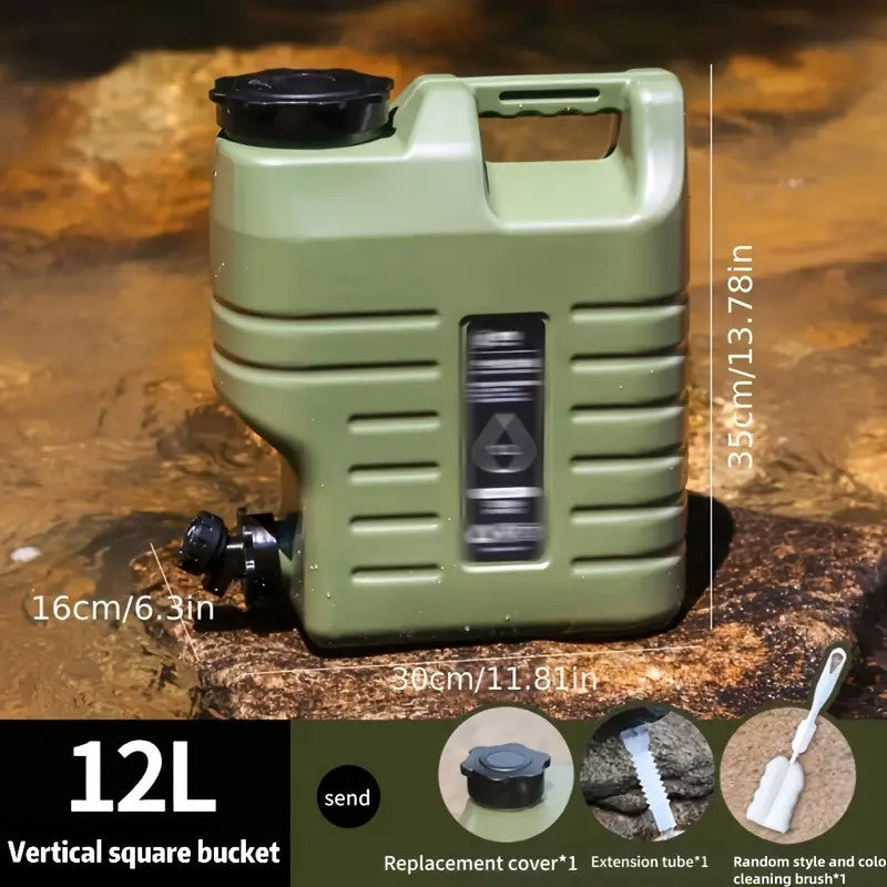 Portable Outdoor Camping Water Storage Container with Faucet - Durable PE