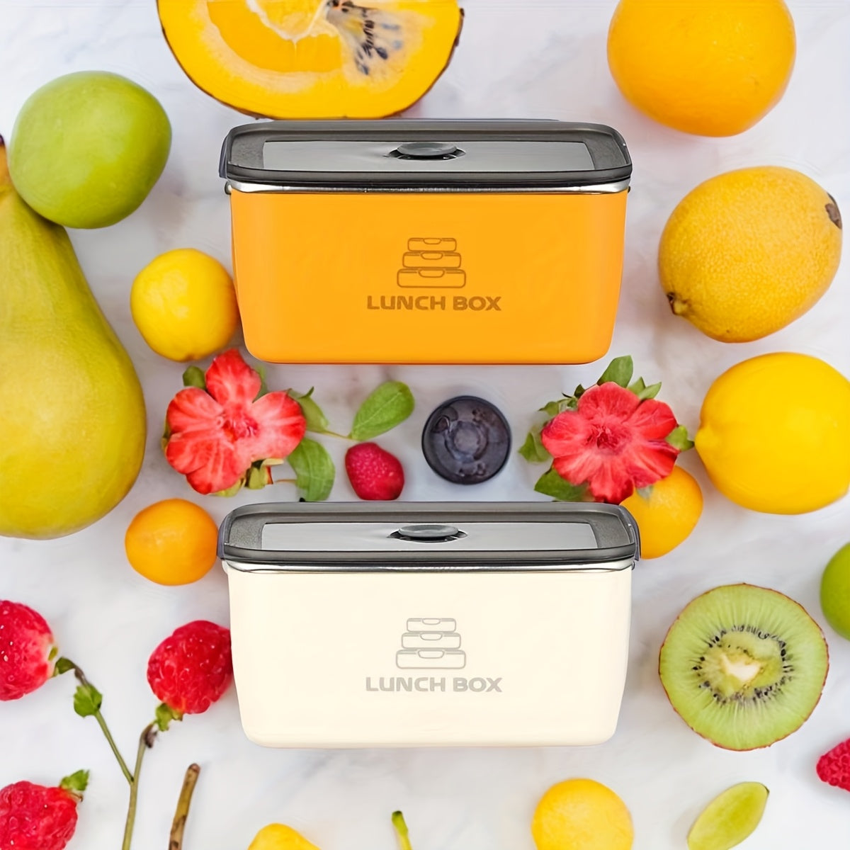 304 Stainless Steel Storage Containers with Clip-On Lids