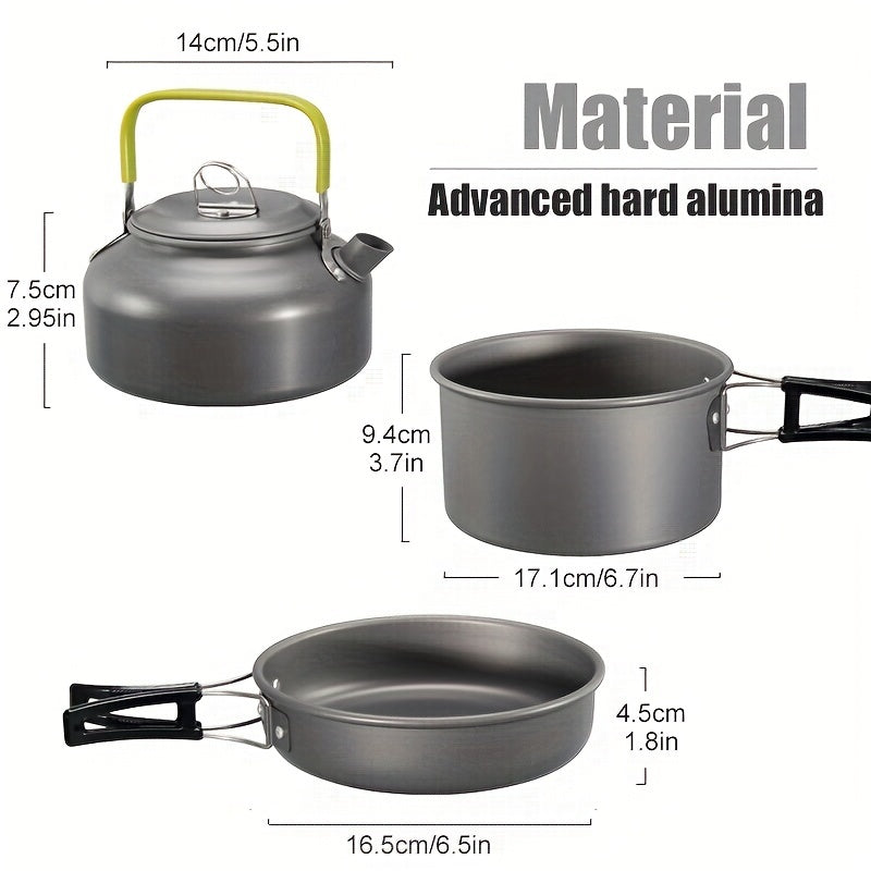 3pcs Camping Cookware Set, Aluminum Outdoor Portable Cooking Gear