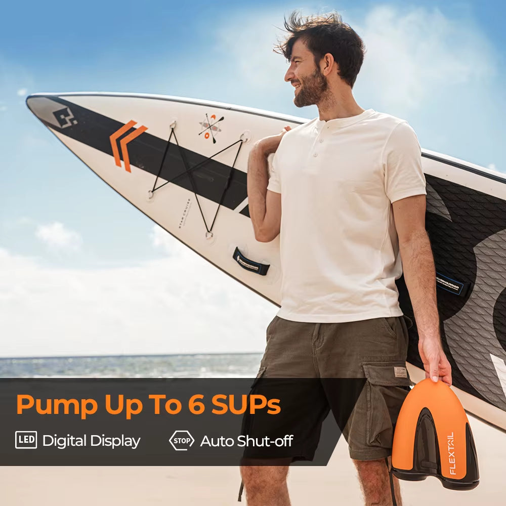 FLEXTAIL EVO SUP PUMP - 20PSI Cordless Rechargeable Air Pump with Cooling System, Ideal for SUP & KITE