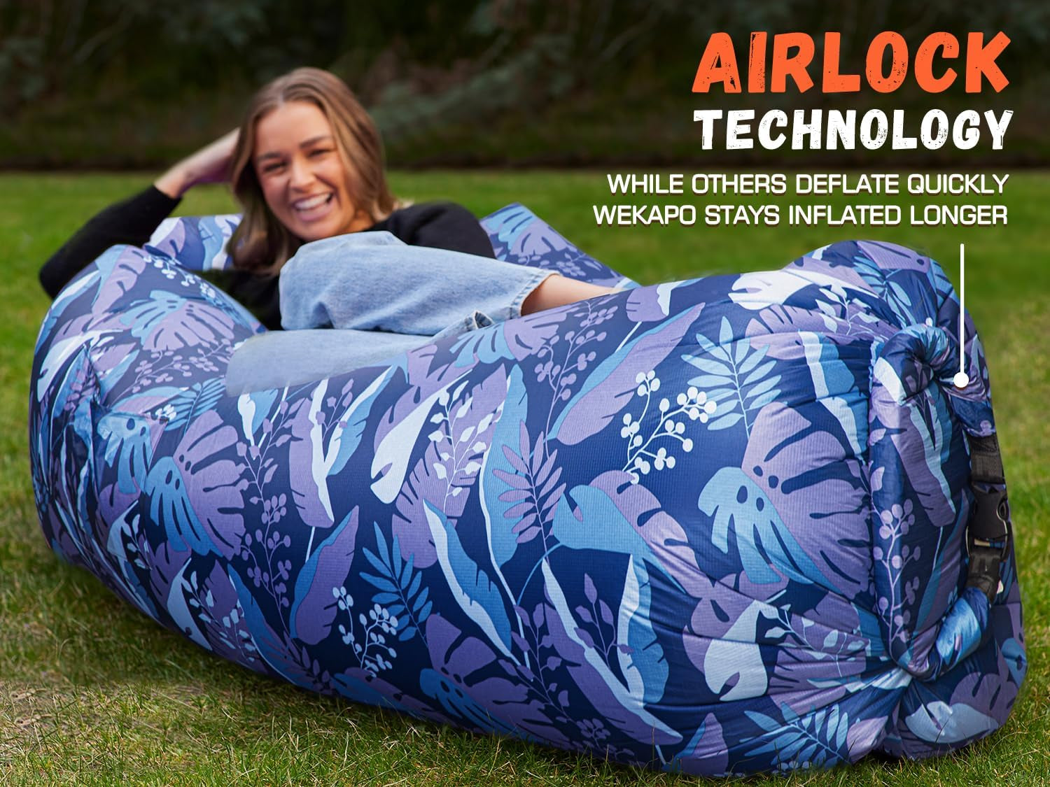 Inflatable Sun Lounger, Air Sofa, Hammock, Portable, Waterproof and Leak-Proof, Ideal for Backyard, Beach, Travel, Camping, Picnics and Music Festivals