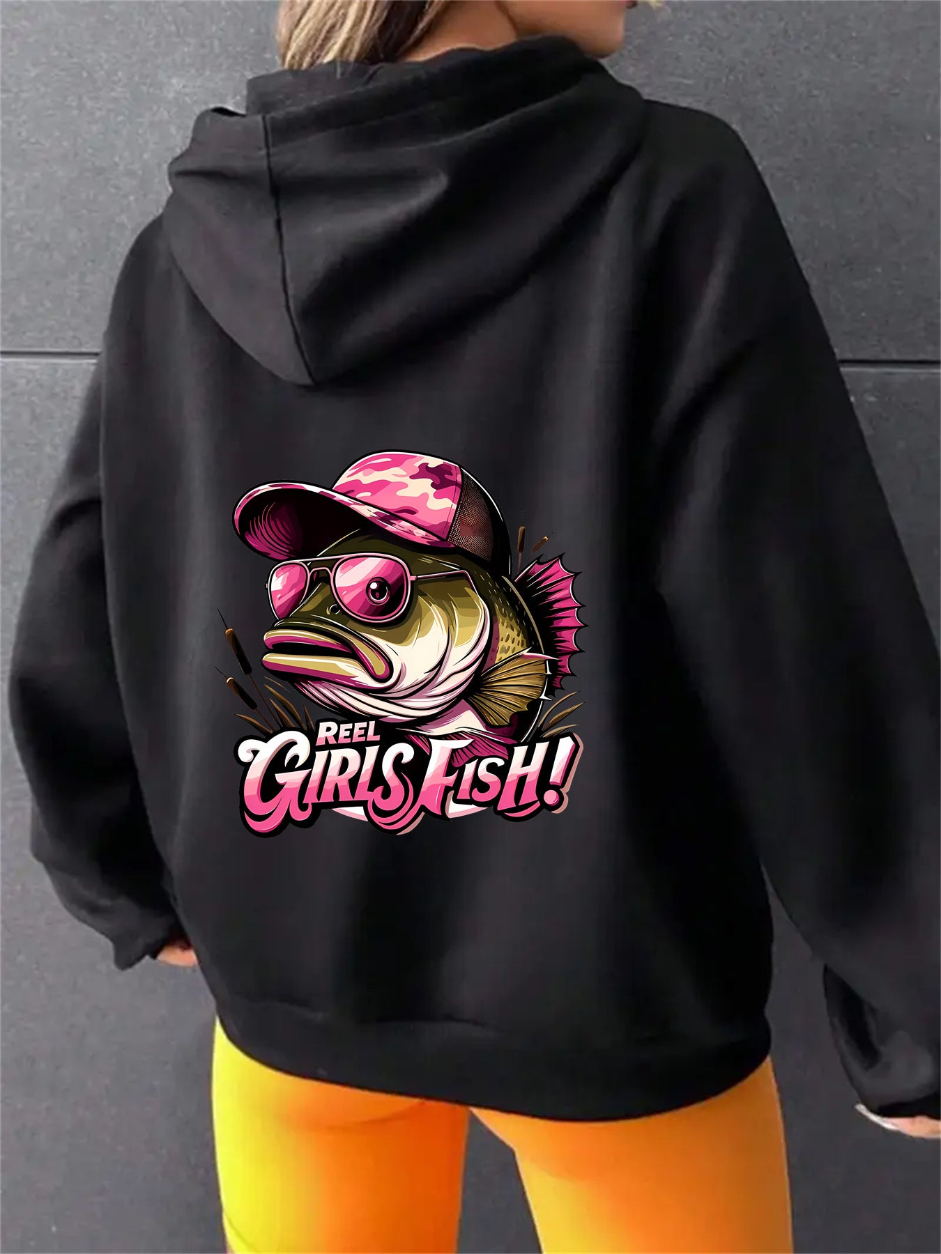 Womens "REEL GIRLS FISH!" Zip-Up Sweatshirt, Soft All-Season Pullover