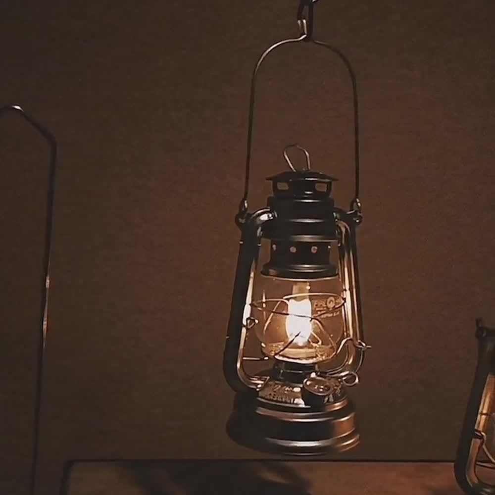 2 X Retro Outdoor Fuel Lamps - Matte Metal Finish - Add nostalgia to your Camping trip