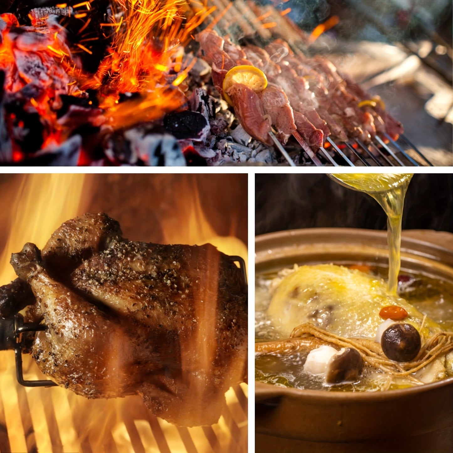 Folding Charcoal Grill, Portable Food Grade Stainless Steel Charcoal Grill