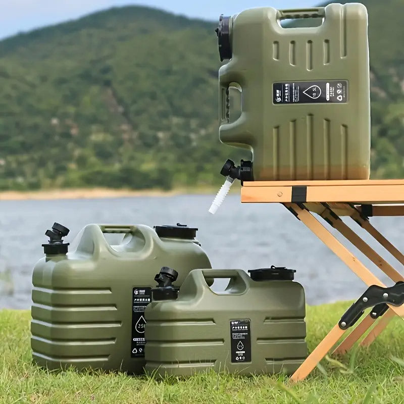 Portable Outdoor Camping Water Storage Container with Faucet - Durable PE