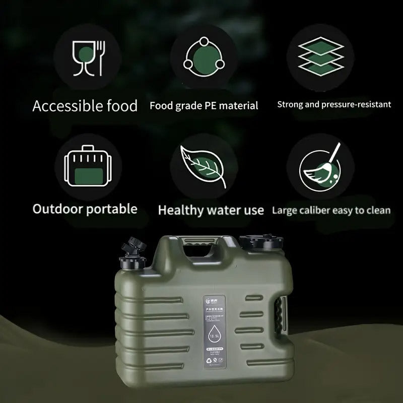 Portable Outdoor Camping Water Storage Container with Faucet - Durable PE