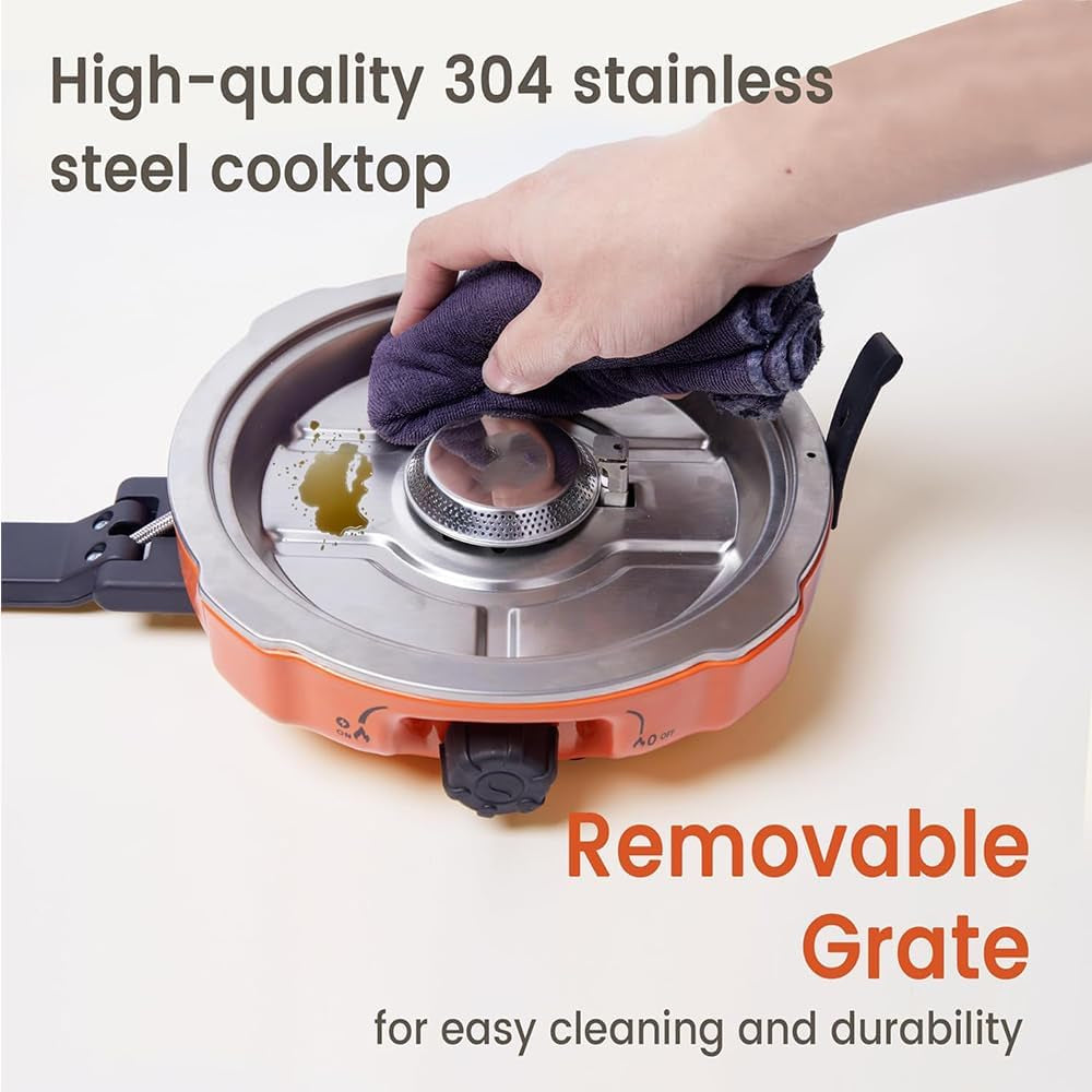 2 Burner Camping Stove with Carrying Handle, Storage Bag Portable for Camping & Hiking