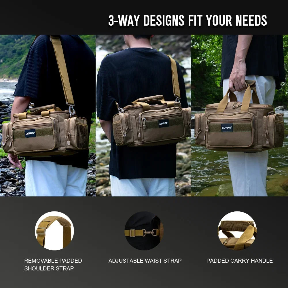 Fishing Bags Waterproof 600D Oxford Fabric High Capacity Storage Durable Quality Fishing Gear Bags for Men Outdoors Bag