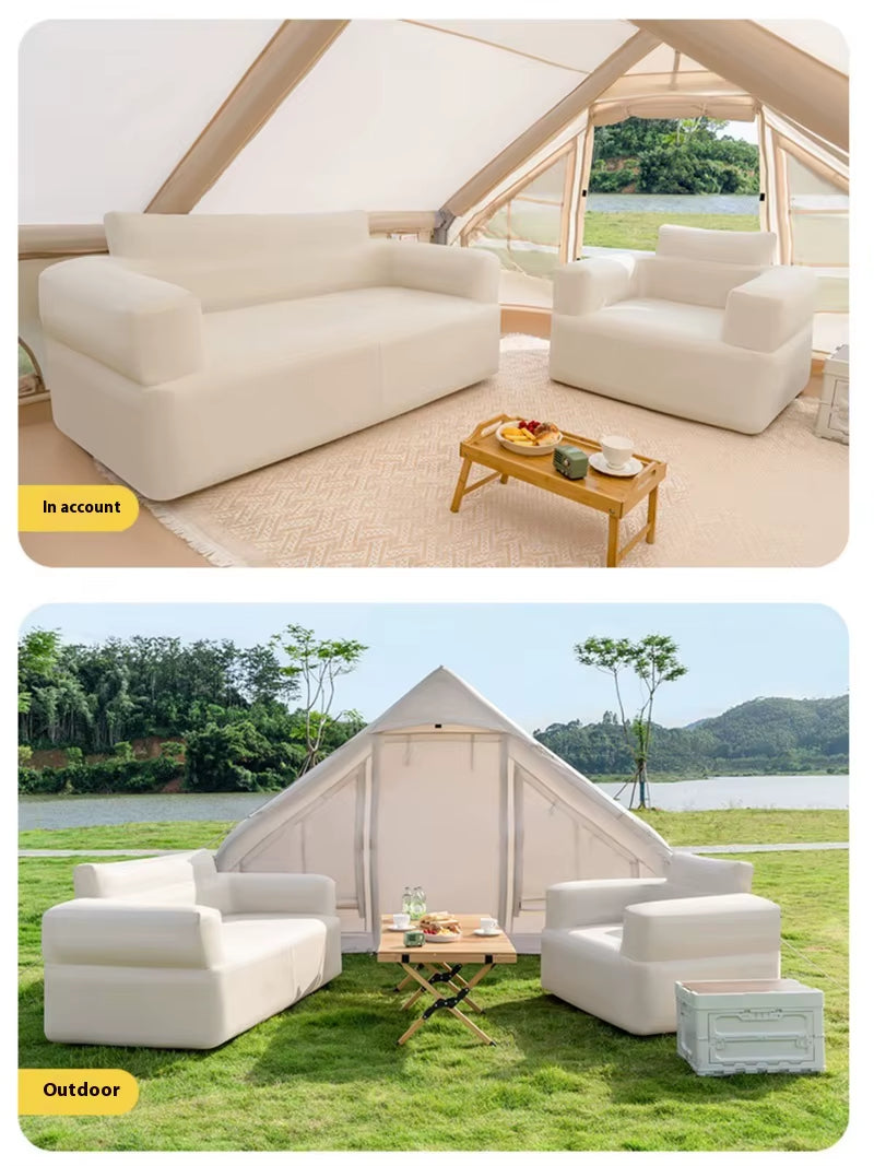 Lohascamping Outdoor Inflatable Air Sofa Portable Waterproof Lazy Sofa Backyard Home Travel Camping Picnic Relaxation Chair
