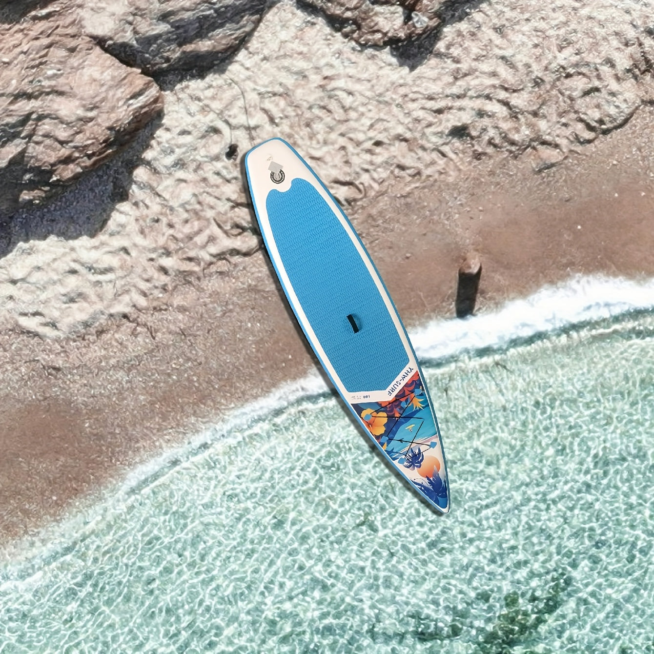 Inflatable Paddle Board, Pump, Backpack, Foot Rope, Detachable Fin, Paddle, and Repair Kit