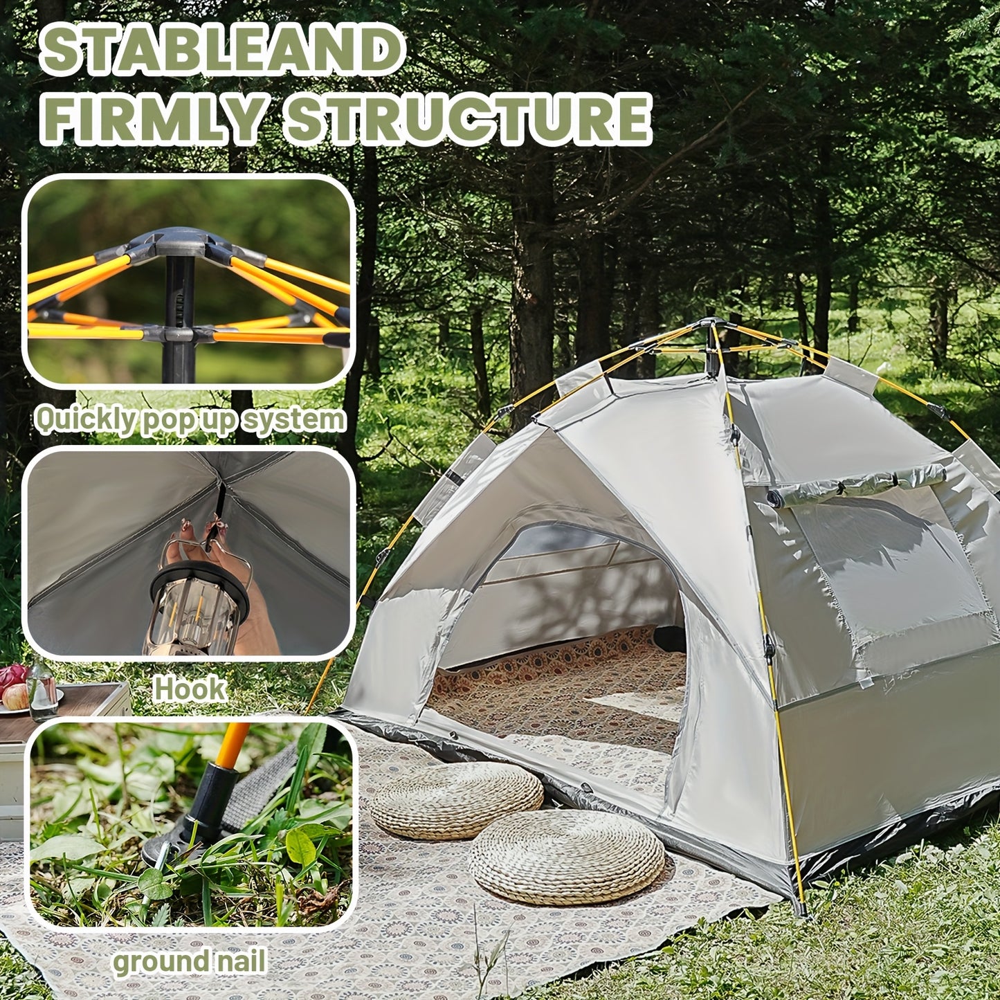 2 Person Automatic Tent | Windproof Lightweight