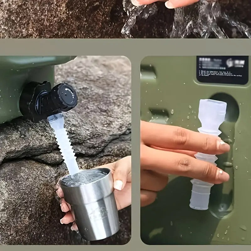 Portable Outdoor Camping Water Storage Container with Faucet - Durable PE