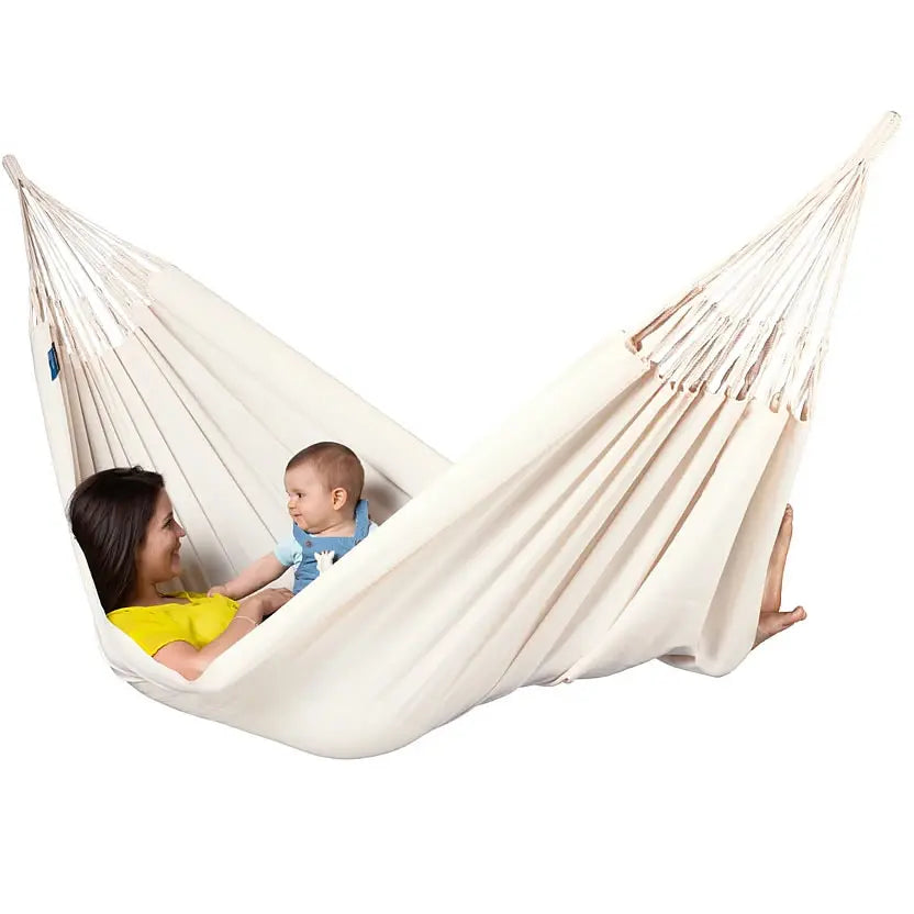 White Organic Cotton Hammock. Double Two Person Hammock