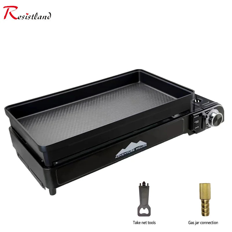 Camping Multi Gas Grill. Portable BBQ, Stove, Grill. Outdoor Stainless Steel