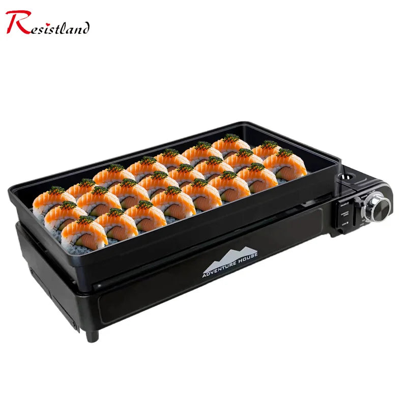 Camping Multi Gas Grill. Portable BBQ, Stove, Grill. Outdoor Stainless Steel