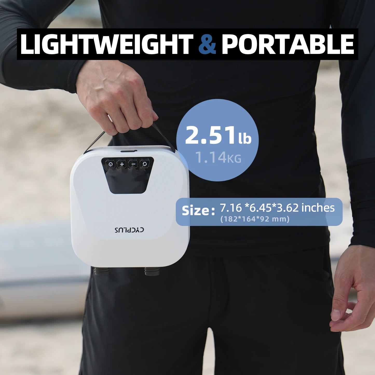 20PSI Electric SUP Inflation Pump 38.48Wh Battery