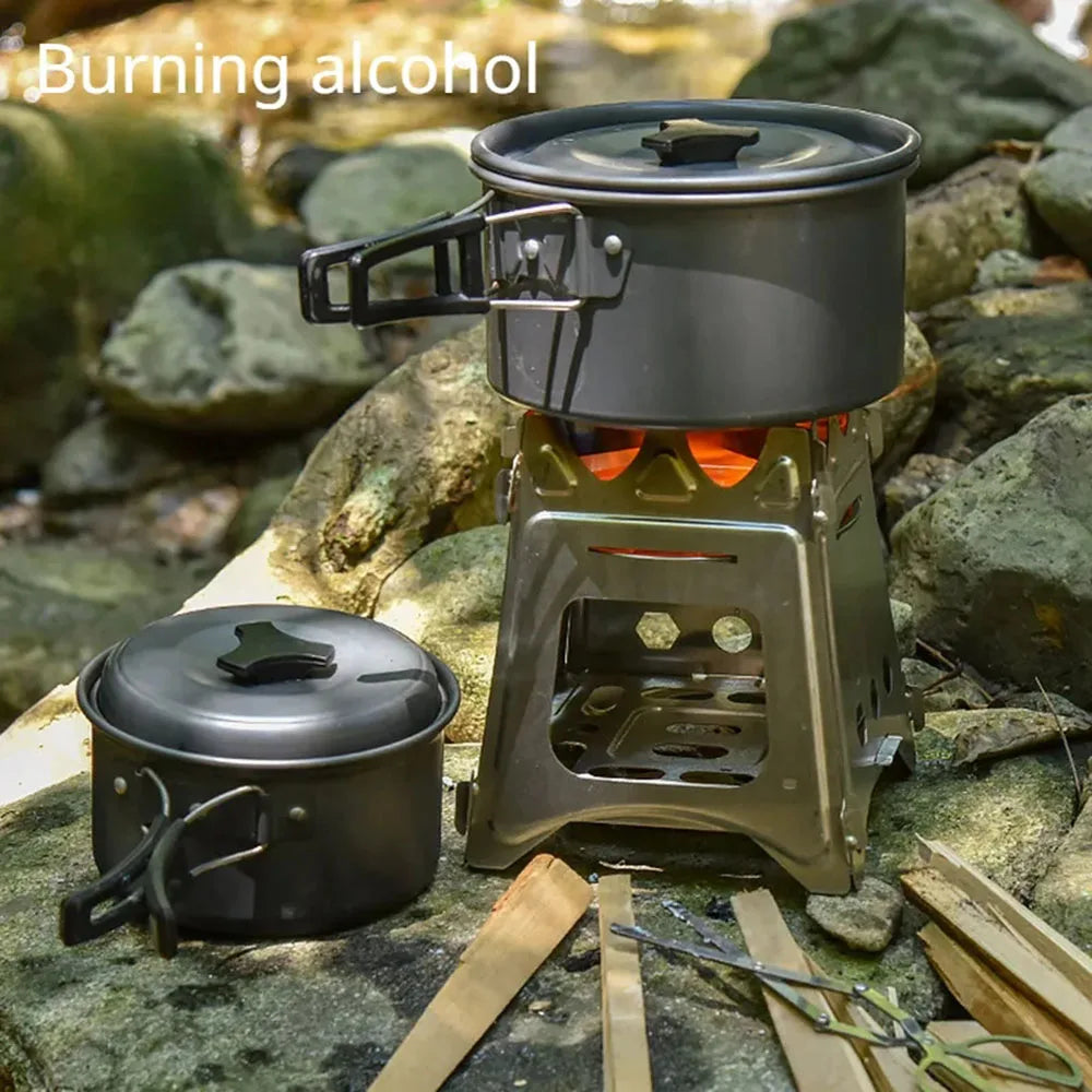 Portable Camping Wood Stove, Stainless Steel Folding Lightweight