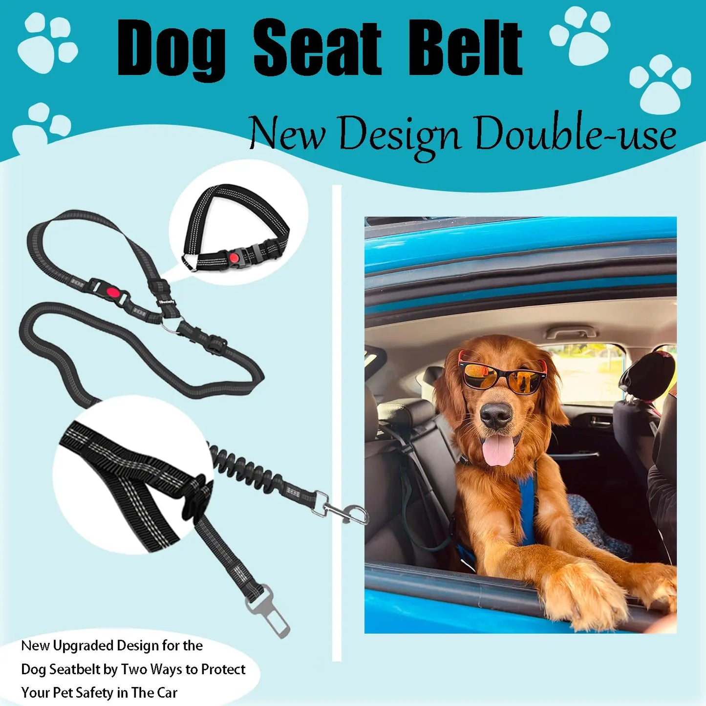Adjustable Heavy Duty Dog Car Seat Belt - Nylon