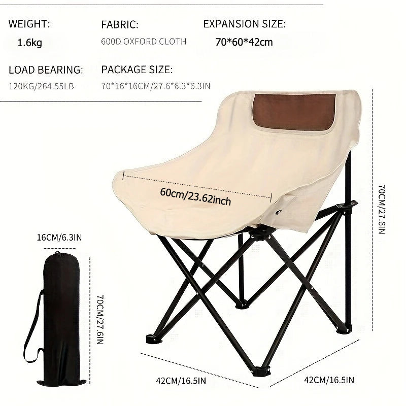 Oxford cloth Camping Chair with Side Pocket, Foldable & super Portable.