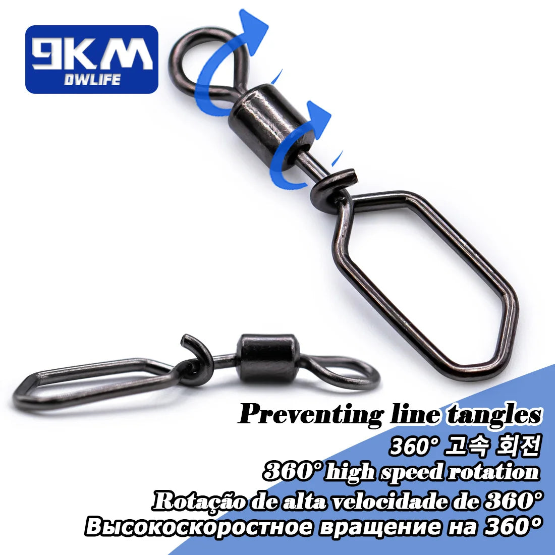 Snap Stainless Steel Fishing Rolling Barrel Swivels