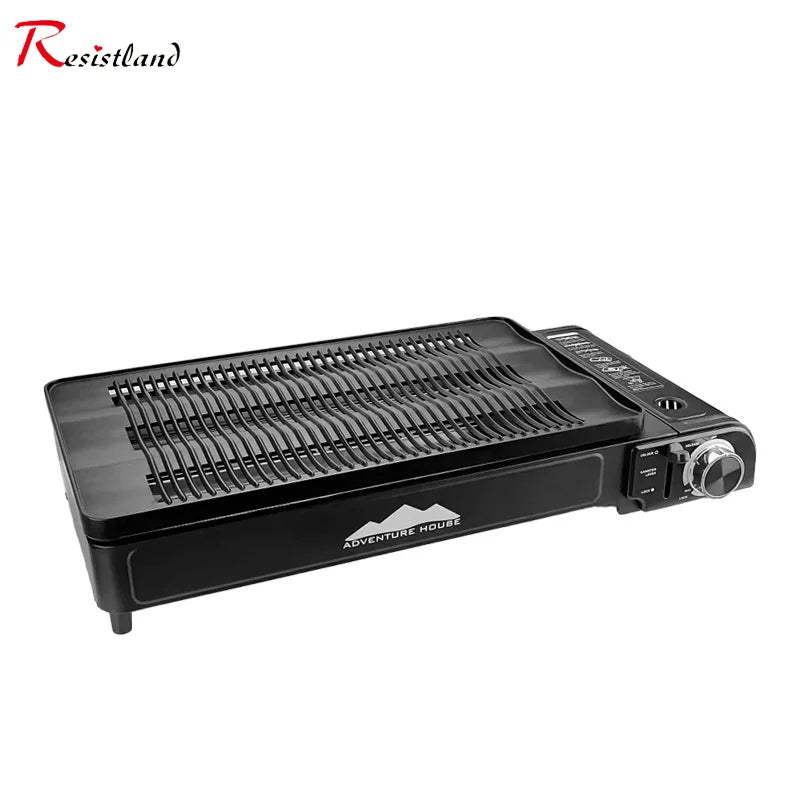 Camping Multi Gas Grill. Portable BBQ, Stove, Grill. Outdoor Stainless Steel