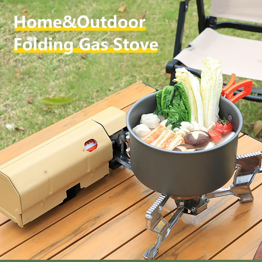 Camping Cassette Stove, Outdoor Folding Gas Burner 2600w