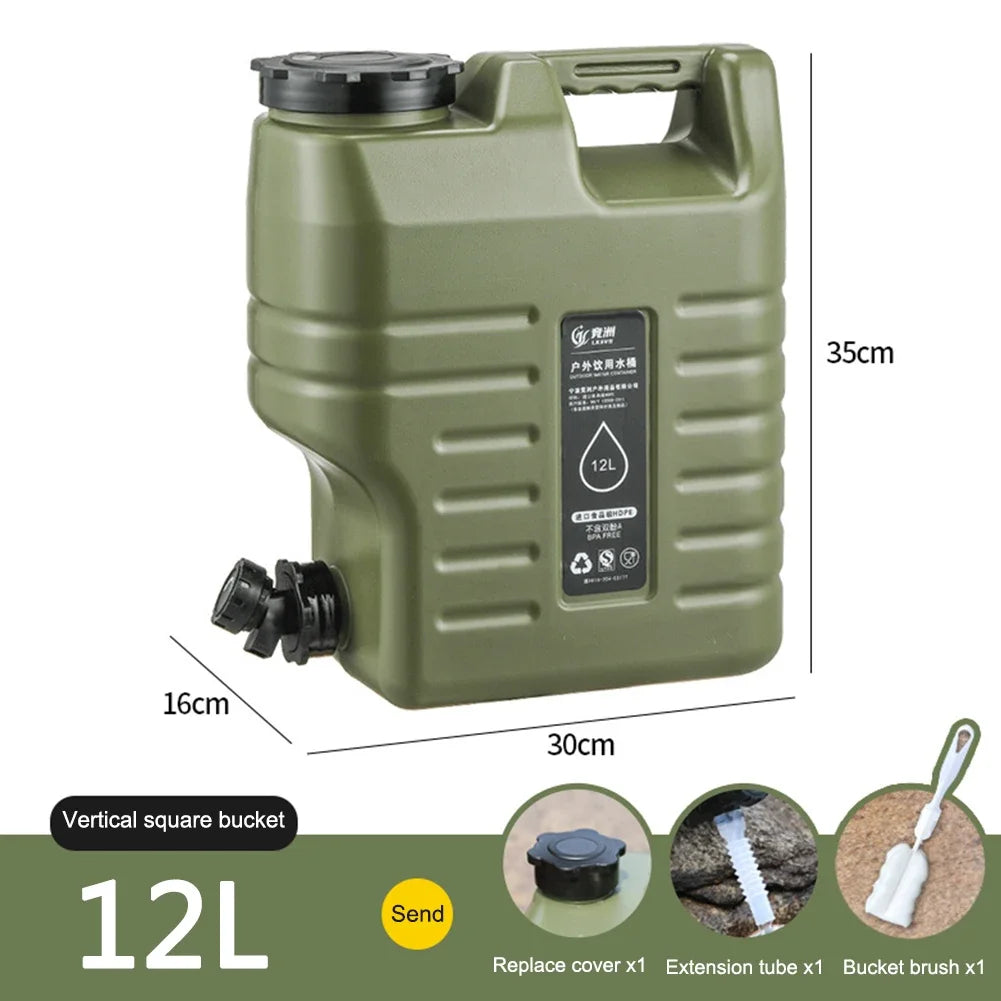 11/12/18.5/25L Water Jug Camping Large Capacity With Detachable Faucet