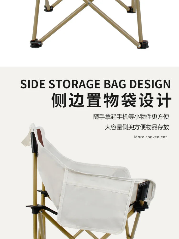 Oxford cloth Camping Chair with Side Pocket, Foldable & super Portable.