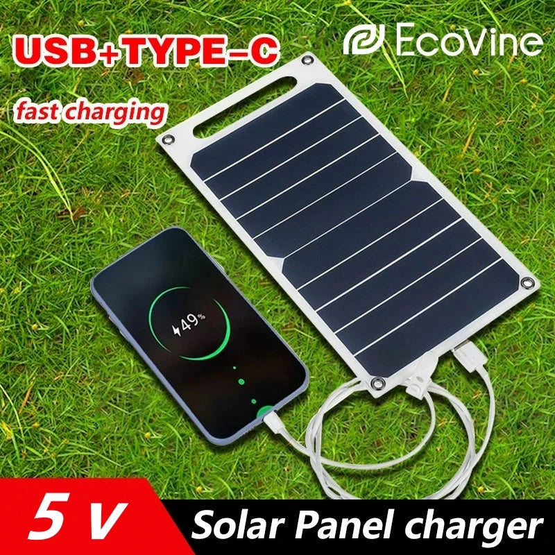 Solar Panel 5V  USB Type-C Charge Portable Flexible Kit