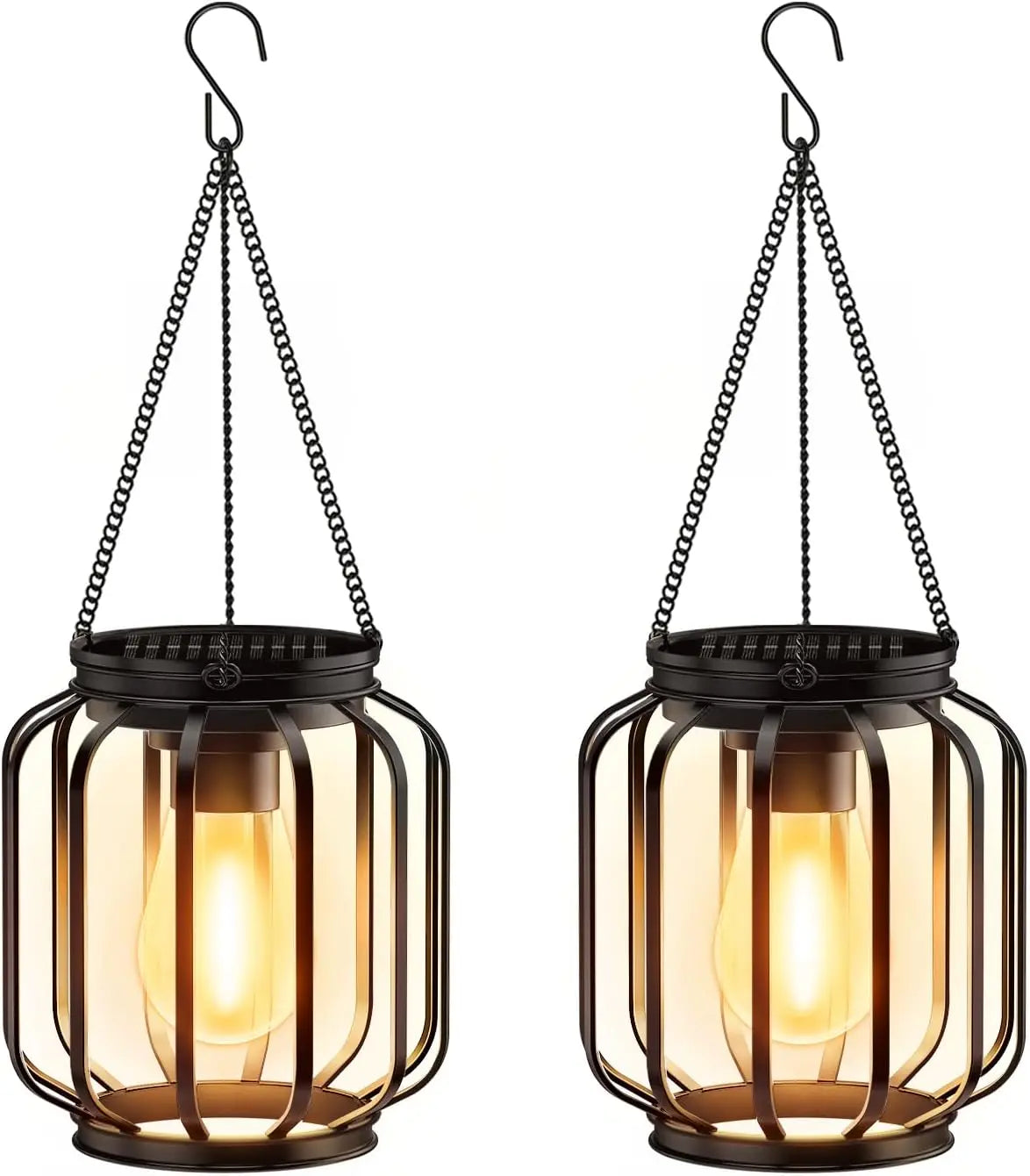 Solar Powered Lantern Hanging Light with Hook