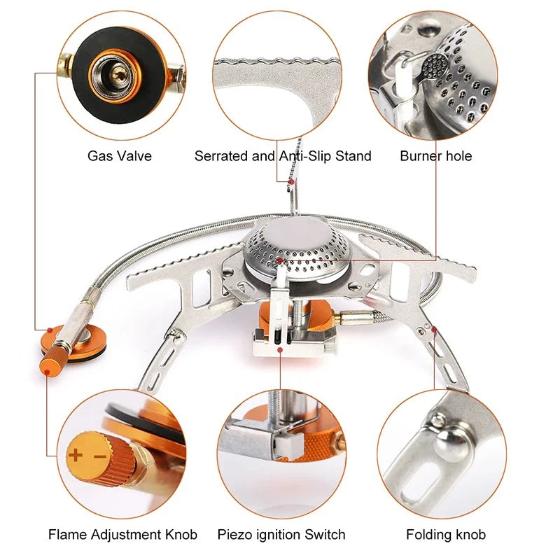 Camping Gas Stove, SUPER Portable Folding Outdoor Backpacking Stove 3500W
