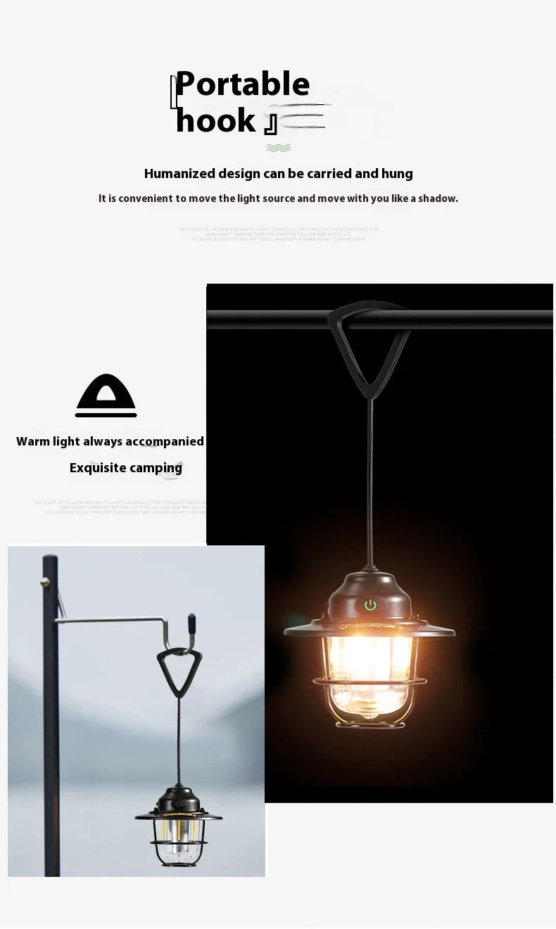 Portable Lantern Outdoor, Home, Camping Retro Camping Light