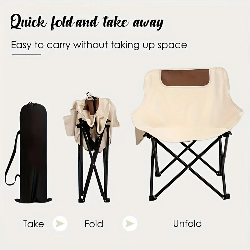Oxford cloth Camping Chair with Side Pocket, Foldable & super Portable.