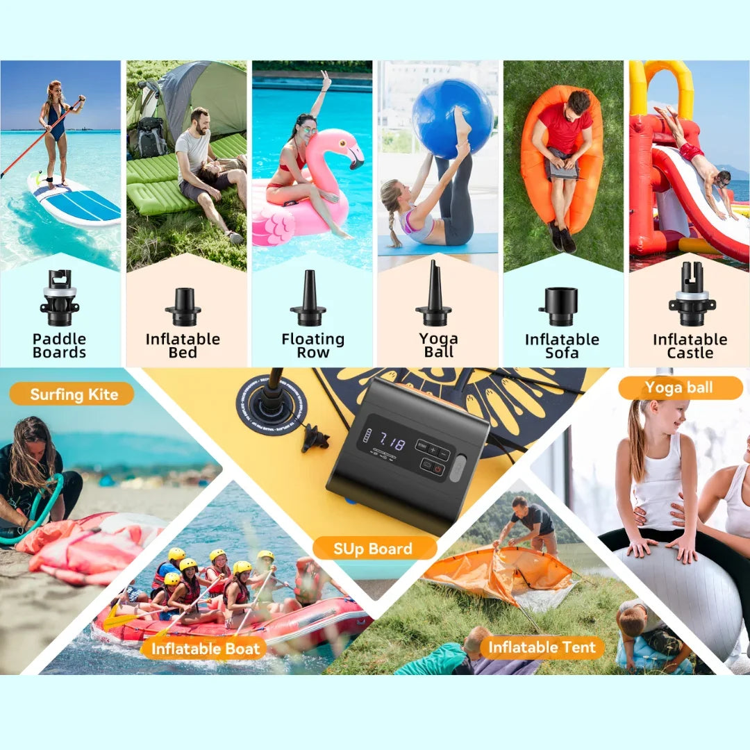 Outdoor Wireless Air Pump -  Pump with Inflatable Deflate functions