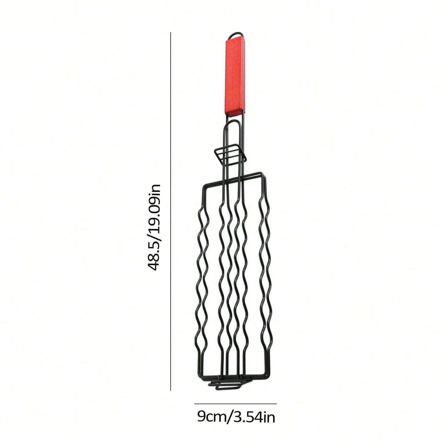 1pc Removable Hot Dog Grill With Wooden Handle Sausage Grill Cage Grill Basket Grill Accessories Portable Outdoor BBQ Rack