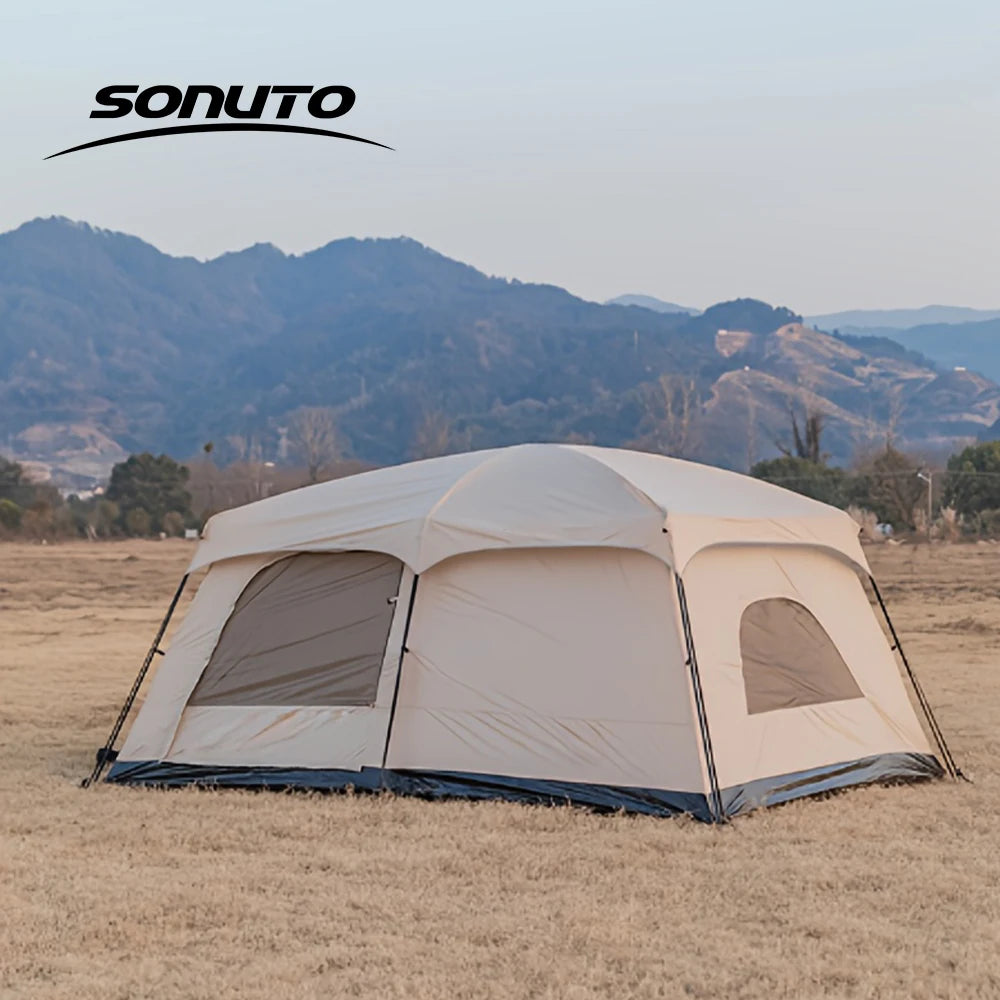 Sonuto Tent, outdoor camping two-bedroom portable thickened field awning