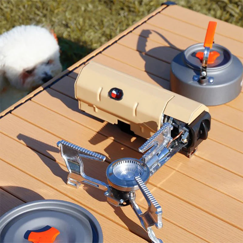 Camping Cassette Stove, Outdoor Folding Gas Burner 2600w