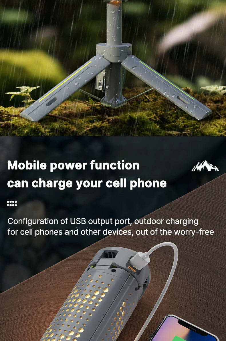 Rechargeable Outdoor Portable Hiking Camping Fishing Flashlight - Telescopic