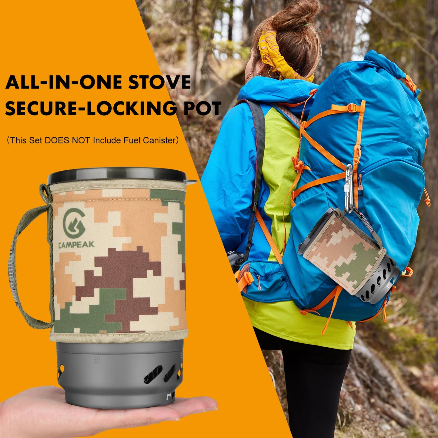 1.4L Portable Cooking System With Heat Exchanger Pot