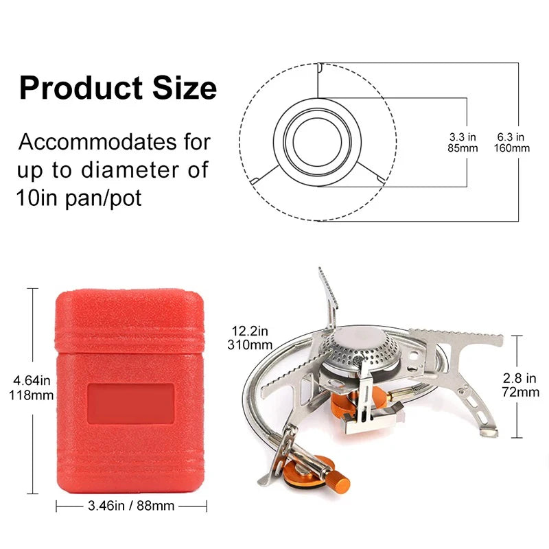 Camping Gas Stove, SUPER Portable Folding Outdoor Backpacking Stove 3500W