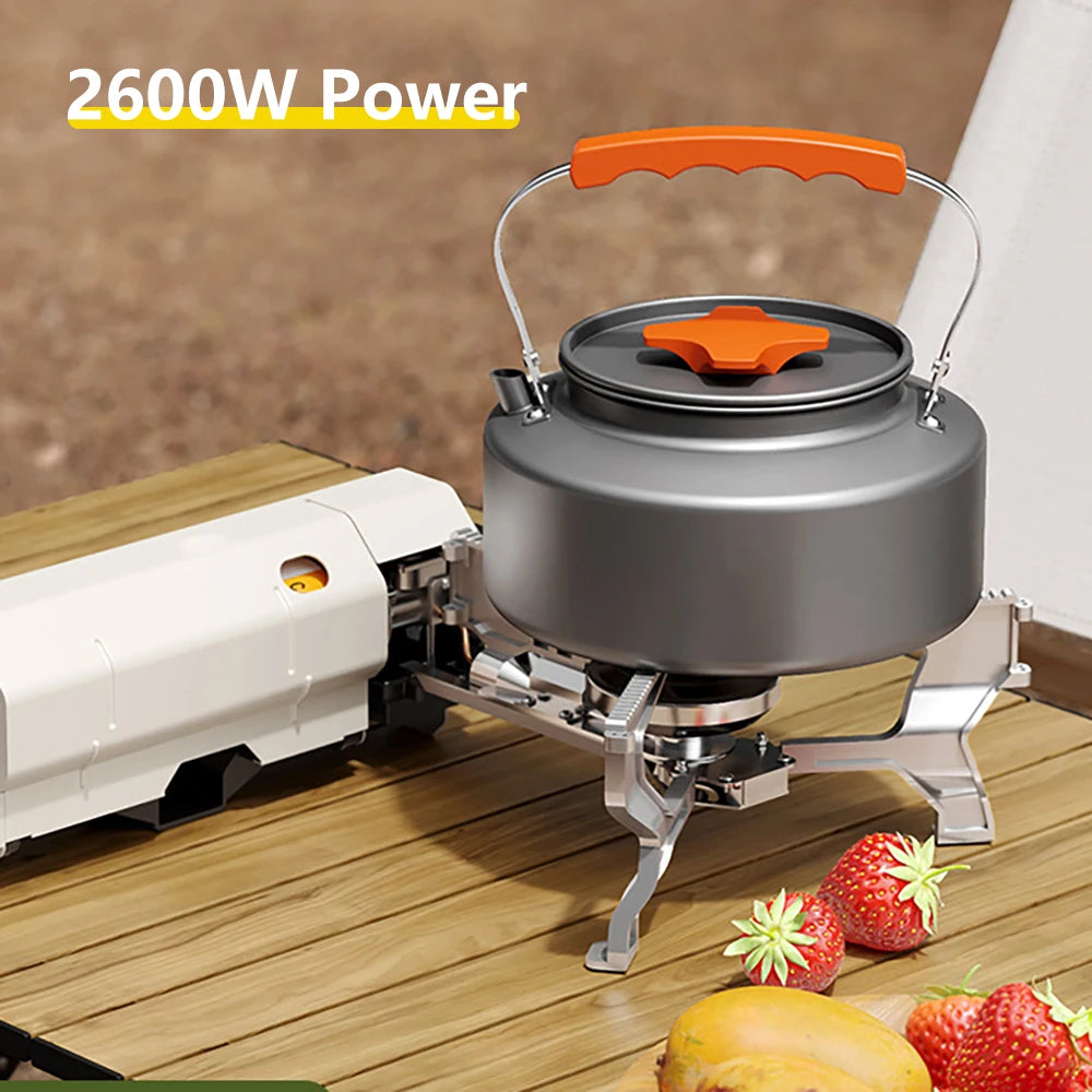 Camping Cassette Stove, Outdoor Folding Gas Burner 2600w