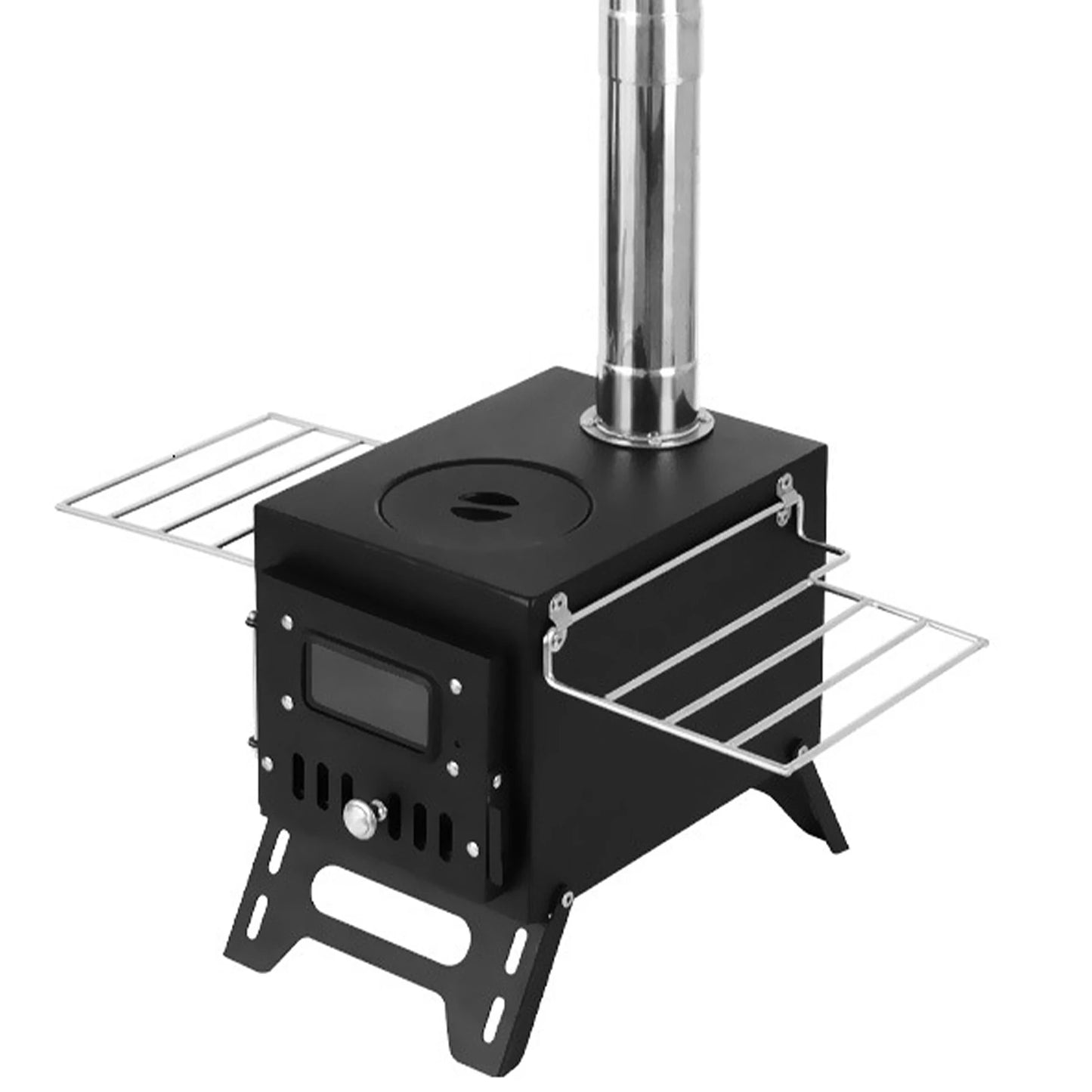 Outdoor Camping Wood-burning Stove. Wood Burner Stainless Steel Foldable Tent Heater