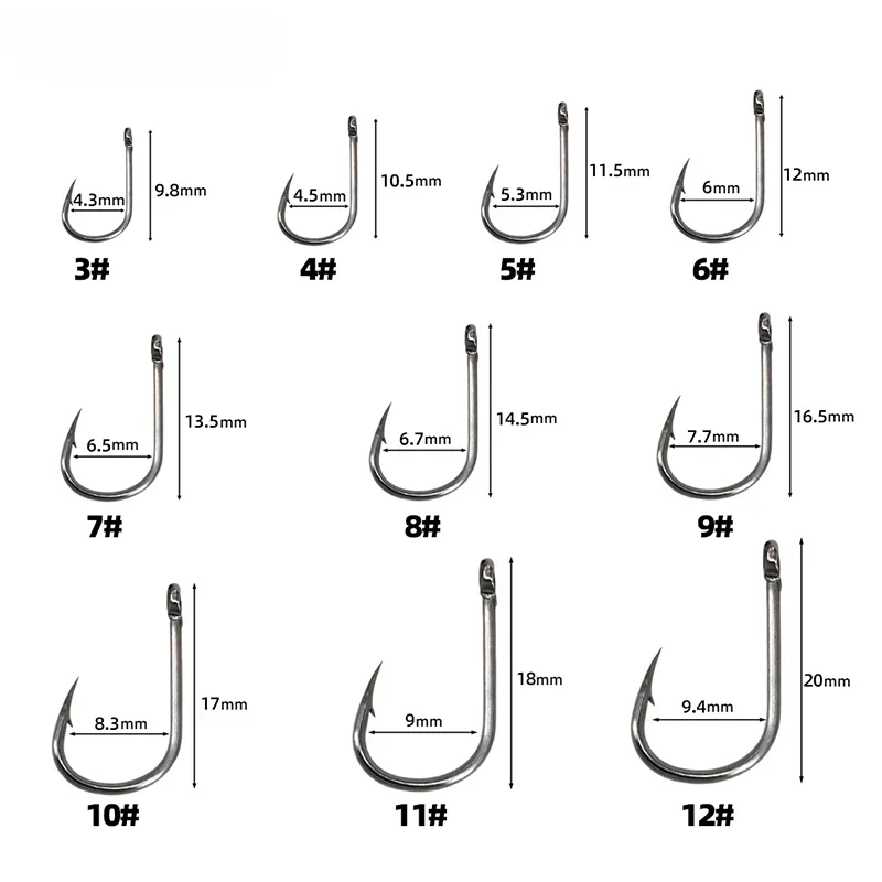 Fishing Hooks -  Carbon Steel - Strong Sharp