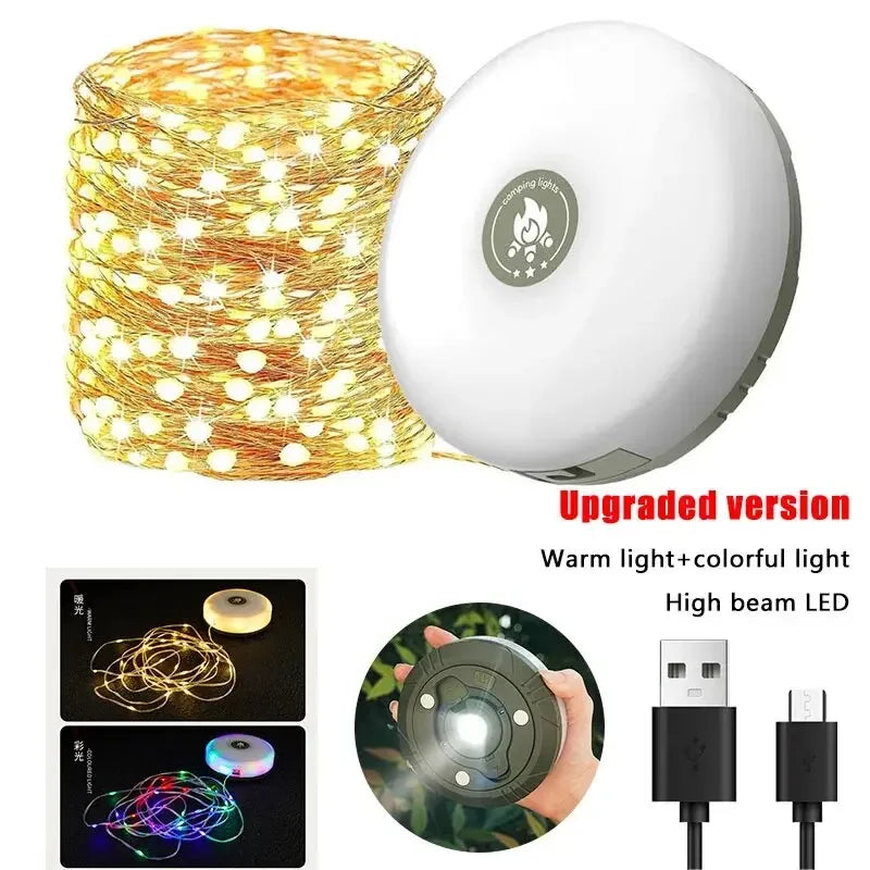 4 in 1 Camping String lights....... USB, Rechargeable Outdoor LED Flashlight
